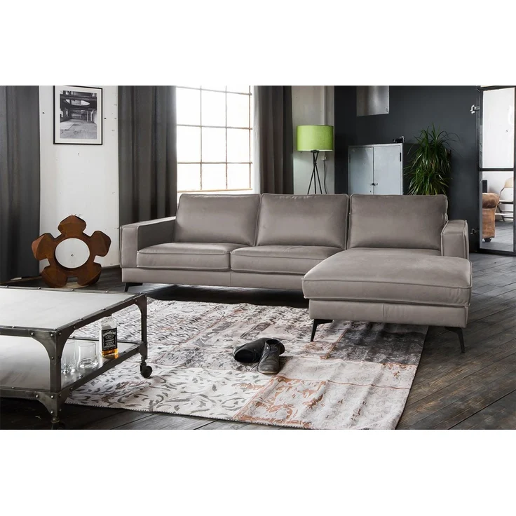 KAWOLA Ecksofa BLOOM, Couch L-Form rechts oder links Leder verschiedene Farben 276x177 cm – Bild 3