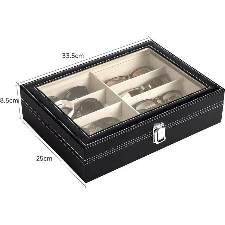 OSTWOLKE Aufbewahrungsbox Brillenbox Brillenkoffer Brillenaufbewahrung Brillenpräsentation, für 8 Brillen – Bild 2