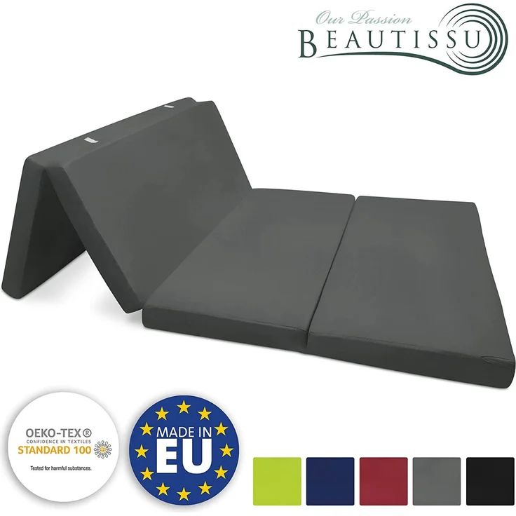 Beautissu Campix Klappmatratze, 120x195 cm Anthrazit – Bild 10