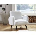 Atlantic Home Collection BEN Sessel, Stoff, 4 Schaffellimitat weiß, 1 Armlehnensessel