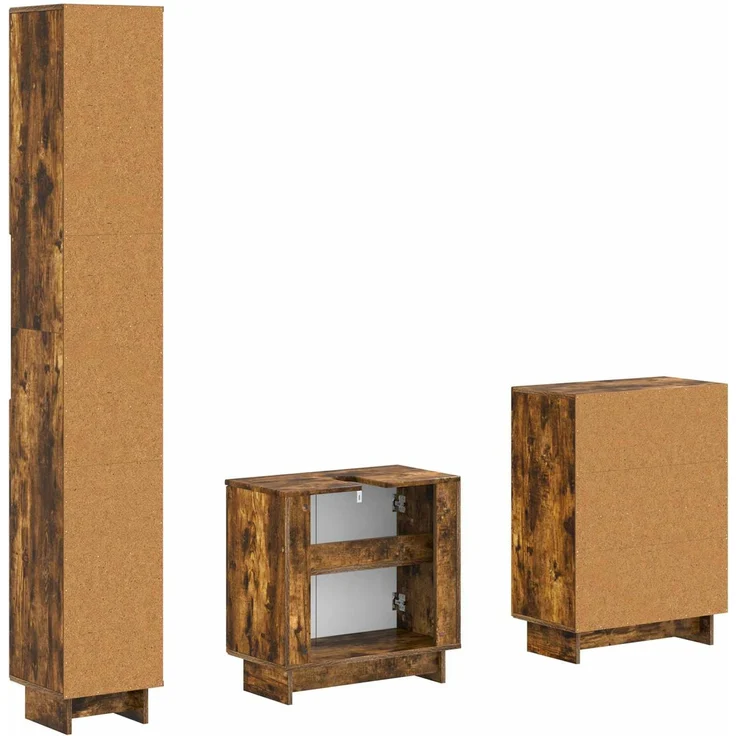 vidaXL 3-teiliges Badezimmer-Schranksystem EDE Raucheiche 3417419 – Bild 6