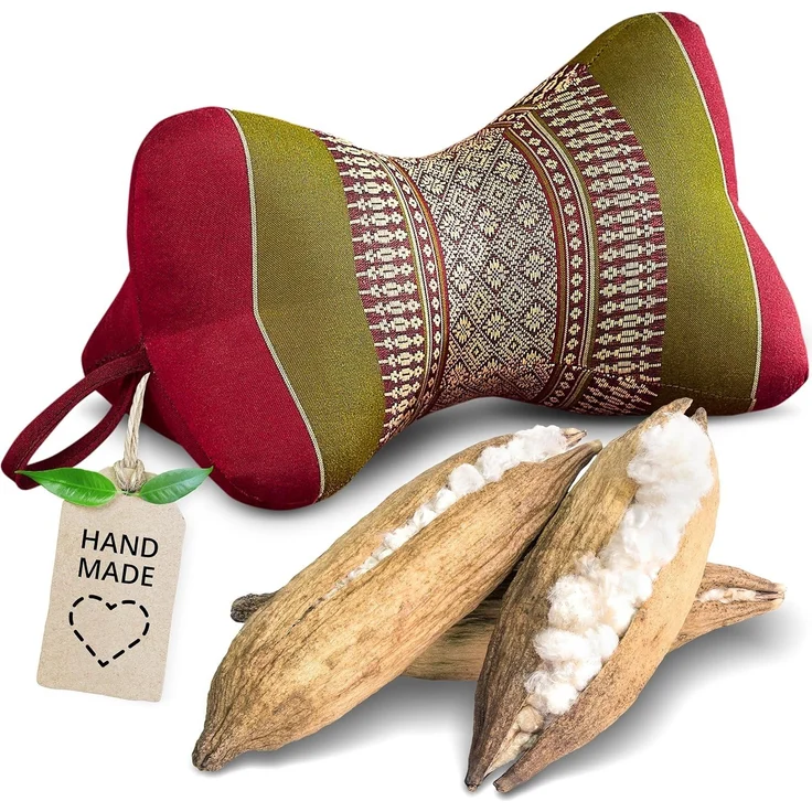 livasia Nackenstützkissen Knochenkissen, vegan und handgefertigt, Ø 15x32cm, Kapok – Bild 1