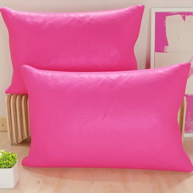 PETTI Artigiani Italiani 2er-Set Kissenbezüge 50x30 cm, einfarbig fuchsia, hypoallergen, 100% Made in Italy