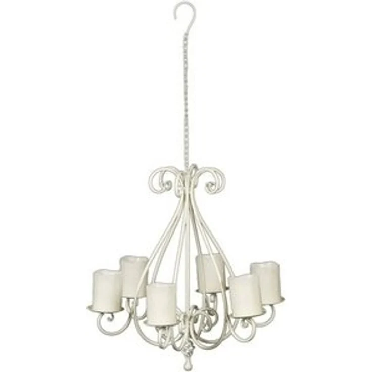 Kronleuchter 95297 Weiß Kerzenhalter H-60cm Kerzenständer Hängeleuchter Metall – Bild 6