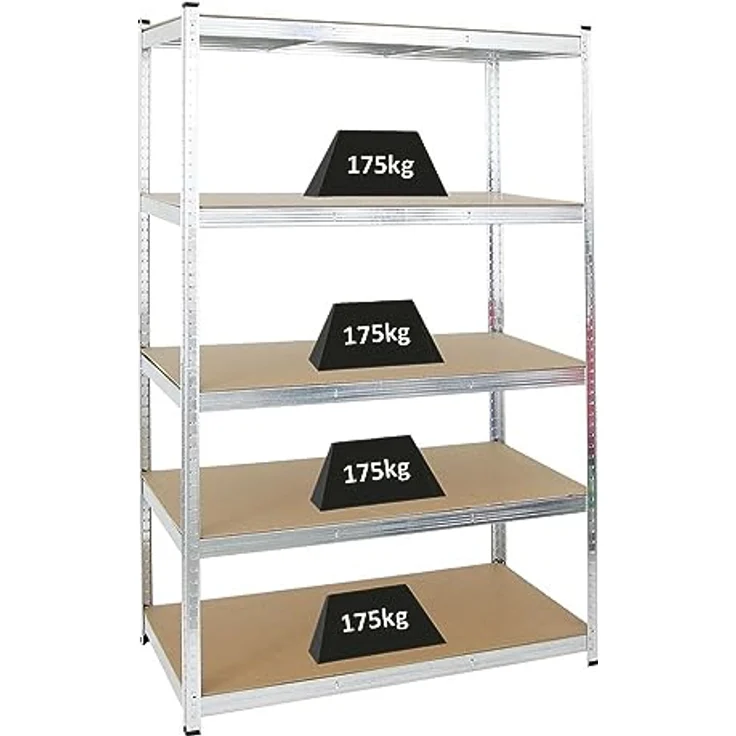 PROREGAL Schwerlastregal Ragnar für Gesamtlast 875kg Maße: 180 x 120 x 60 Verzinkt, Kellerregal, Steckregal, Garagenregal, Lagerregal – Bild 2
