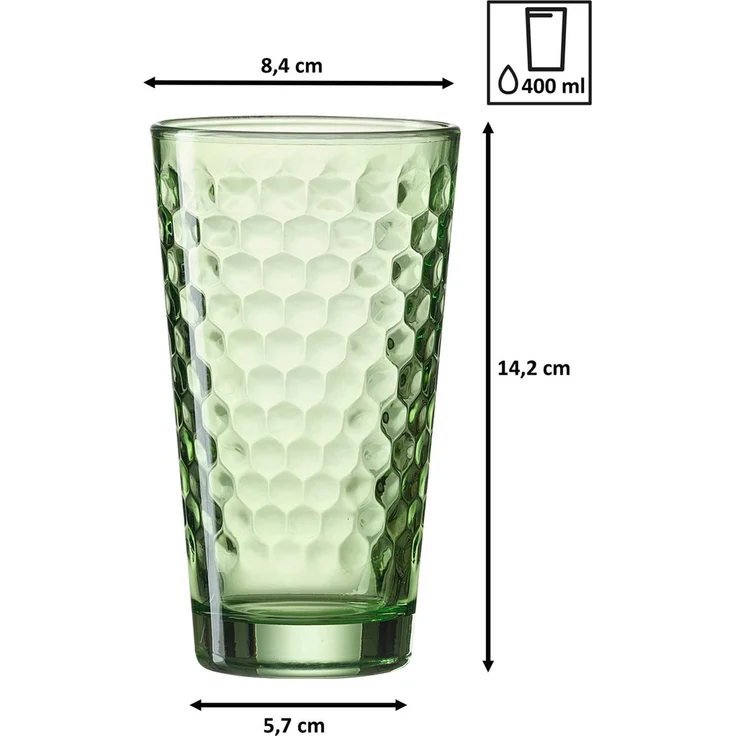Ritzenhoff & Breker Favo Longdrinkglas 400 ml grün 12er Set – Bild 3