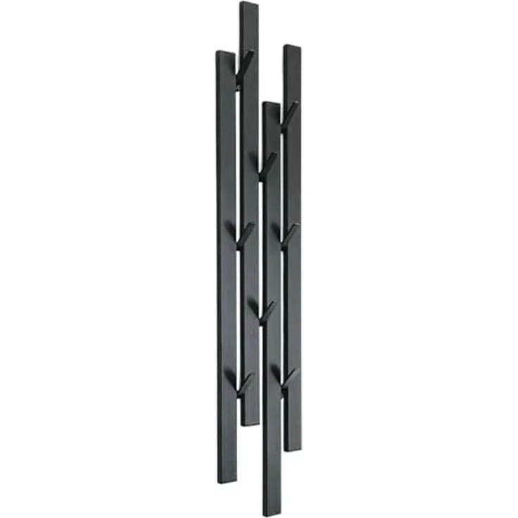 DanDiBo Garderobe Wand Schwarz Metall 96612 Wandgarderobe mit 8 Haken Schmal Flurgarderobe Modern Hakenleiste Garderobenhaken – Bild 1