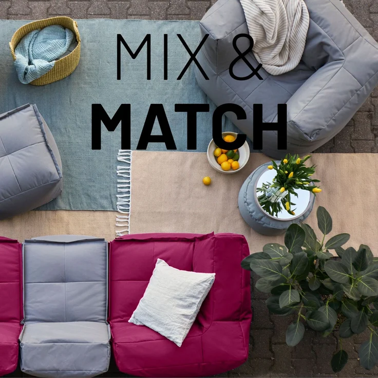 Lumaland Sitzsack-Sofa, Polyester, Mittelteil, Rotwein, 70 x 81 x 54 cm – Bild 3