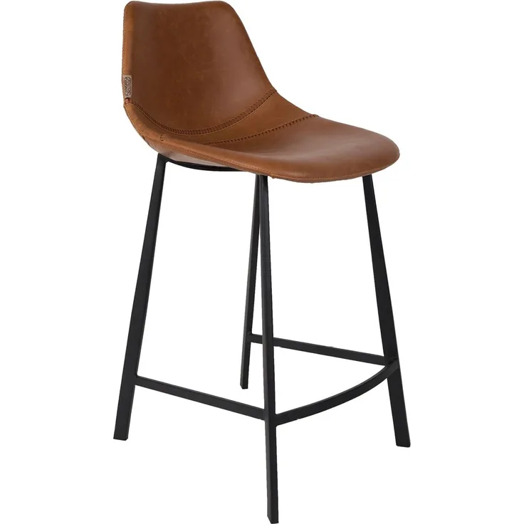 Tresenhocker FRANKY Kunstleder Vintage braun von DutchBone