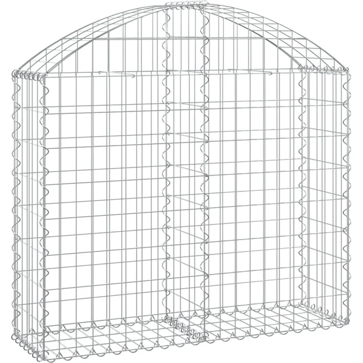 vidaXL Gabione mit Hochbogen 100x30x80/100 cm Verzinktes Eisen 153424 – Bild 2