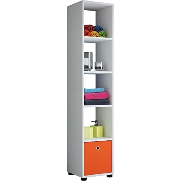 VCM 'Benas' Regal, weiß, für 5 Stoffboxen