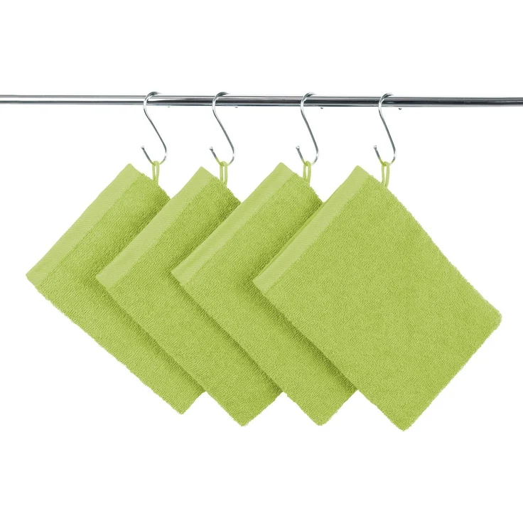 ZOLLNER 10er Set Waschlappen aus Baumwolle, 16x21 cm, grün – Bild 2