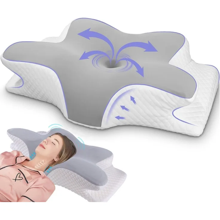 SinLaw Nackenstützkissen Memory Foam orthopädisches Kissen für Nackenschmerzen,Ergonomisches, Füllung: Polyester, Seitlich liegende Position, Rückenlage, Bauchlage, Für Seiten/Rücken/Bauchschläfer