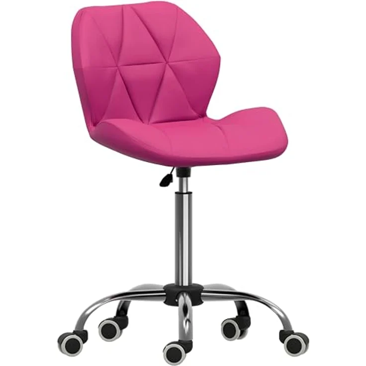 Vida Designs Geo Büro Computer Sessel Gaming Sekretär Einstellbar Drehbar Standfüße Hebel Chrom PU Kunstleder Pink – Bild 9