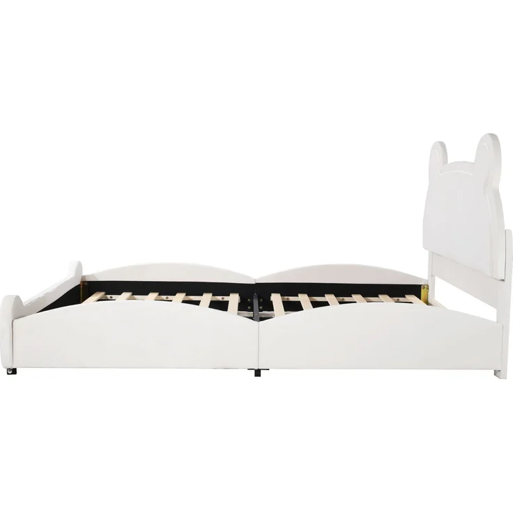 Polsterbett 140x200 cm in Bärenform – niedliches Kinderbett aus Velours, ohne Matratze – Bild 6