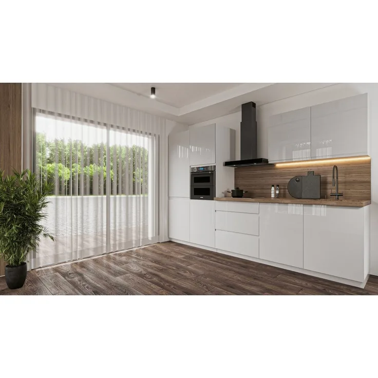 ROYAL24_MARKT Küchenzeile K57-G320 - Aspen - Design, das positive Energie verleiht, (Komplett Set), Edles Design - Top Material - Hochwertig.