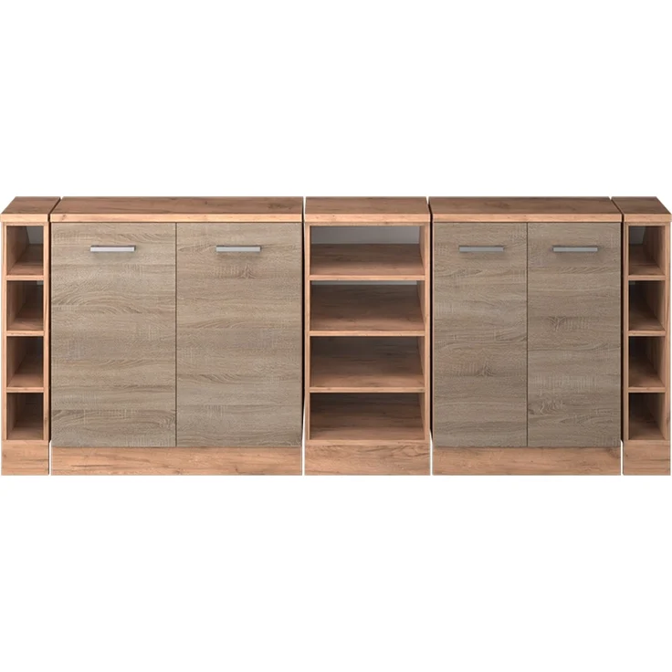 Küchenschrank für Dachschrägen R-Line Sonoma 210 cm 5er Set Schrankkorpuss 60 cm Tiefe Vicco – Bild 3