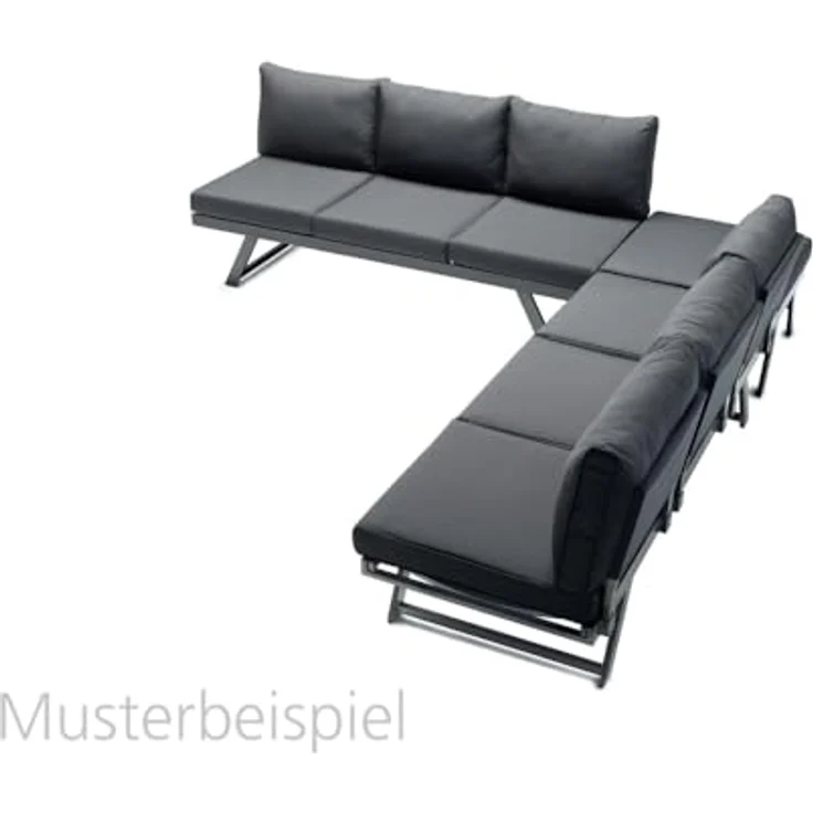 SIEGER Auckland Lounge/Liege, Gartenmöbel aus Aluminium mit verstellbarer Rückenlehne, Eisengrau/Grau – Bild 6