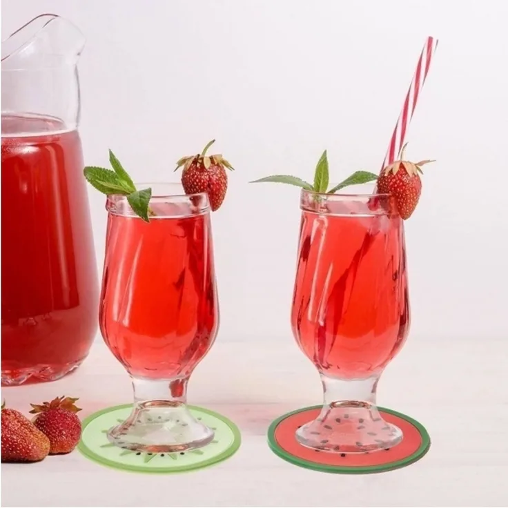 24x Silikon Untersetzer 6er Obst Glas Gläser Tischschutz Getränke Platzset Küche