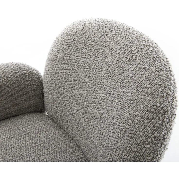 Esszimmerstuhl Nube-Flex mit Armlehnen Bouclé Silbergrau 4-Fuß konisch Schwarz Taschenfederkern – Bild 6