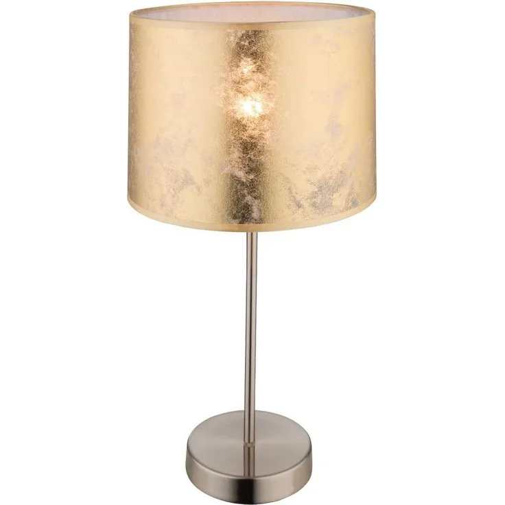 GLOBO Tischlampe Wohnzimmer Tischleuchte Schlafzimmer Lampenschirm gold 15187T1