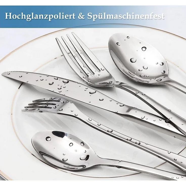 ibettertec Besteck-Set Besteckset,30 Stück Edelstahl Besteck Set 6 Personen,Spiegelpoliert, 6 Personen – Bild 3