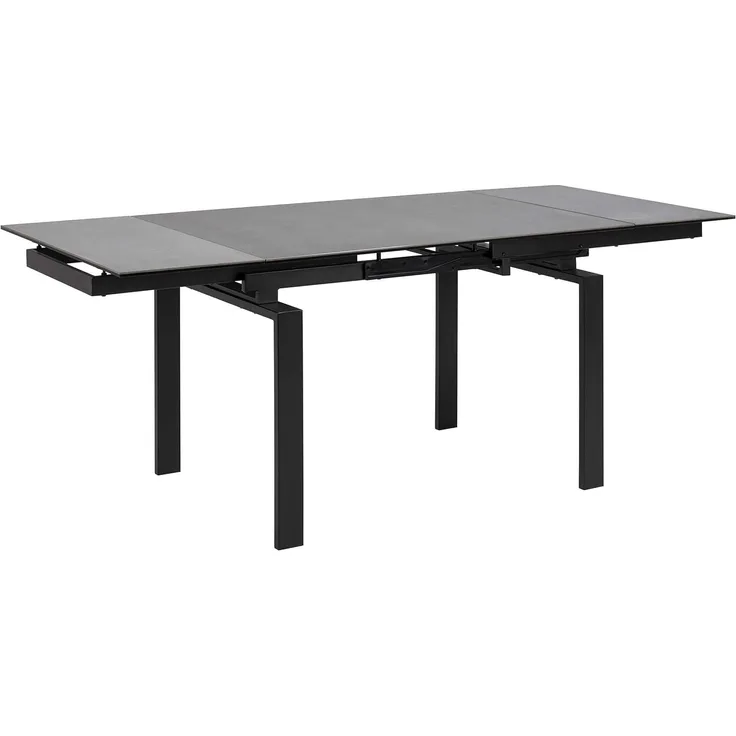 'Hummar' Esstisch 120/200 + 2 Zusatzplatten schwarz