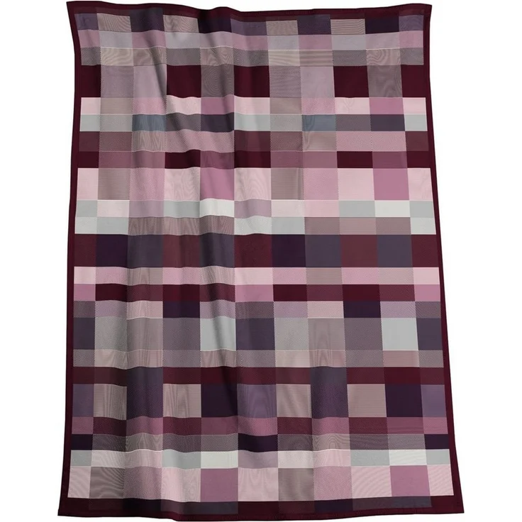 Wohndecke Color Squares berry, rosa karierte Sofadecke in 150x200 cm, Biederlack, Decke aus Baumwollmischgewebe, Made in Germany – Bild 3