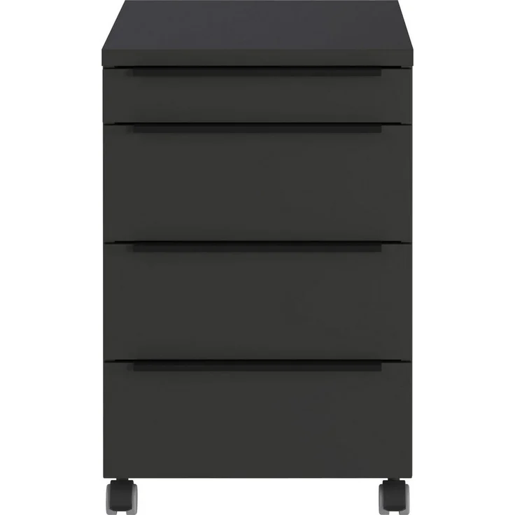 GERMANIA Rollcontainer Mailand, mit 4 Schubladen, optional mit Schubladendämpfung, Utensilienfach, 42x63 cm, Made in Germany – Bild 5