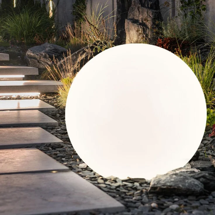 LED Solarleuchte, Kugel, weiß, D 30 cm – Bild 2