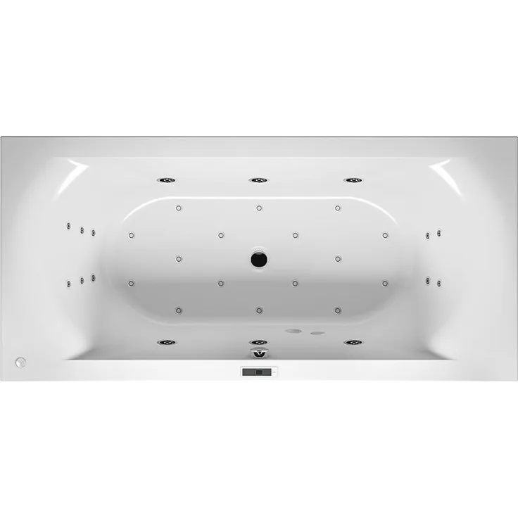 RIHO Lima Rechteck-Badewanne, Version rechts, mit Bliss-System, Einbau, 2-Sitzer, weiß, B0, Ausführung: 180 x 80 x 49 cm, Nutzinhalt: 195 Liter - B052007005