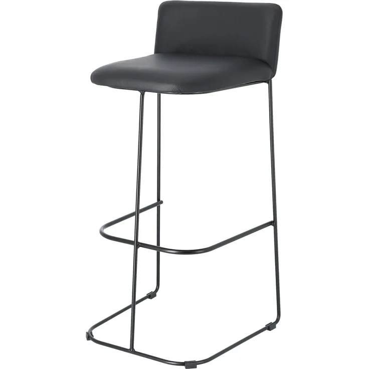Barhocker Ragno aus Leder, Schwarz, 39 x 43 x 88 cm