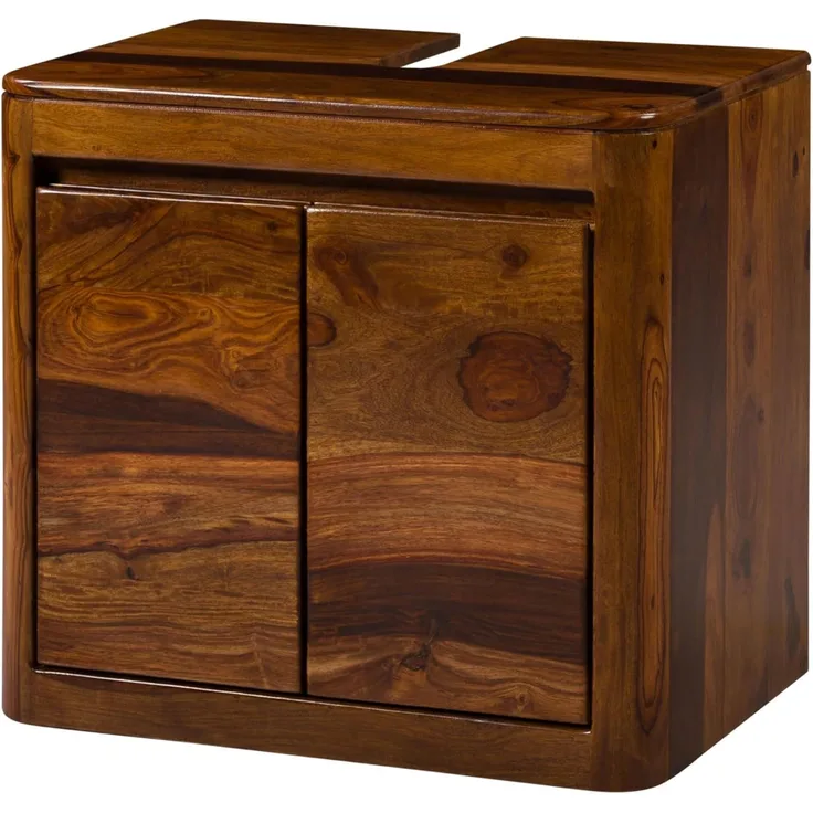 Massivmoebel24 Waschbeckenunterschrank (Sheesham 60x40x55 walnuss lackiert TORONTO #315)