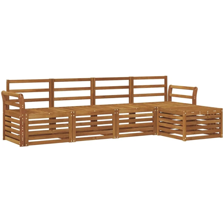 vidaXL Outdoor-Sofagarnitur 5 stk. 5-Sitzer Natur Massivholz Akazie 3374649 – Bild 2
