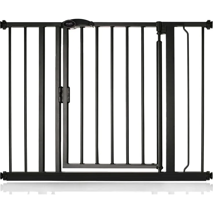 Safetots Druckmontage Selbstschließendes Treppengitter, 96.6cm - 103.6cm, Mattschwarz, Automatisch Schließendes Babygitter, Sicherheitsbarriere für Kleinkinder, Einfache Installation