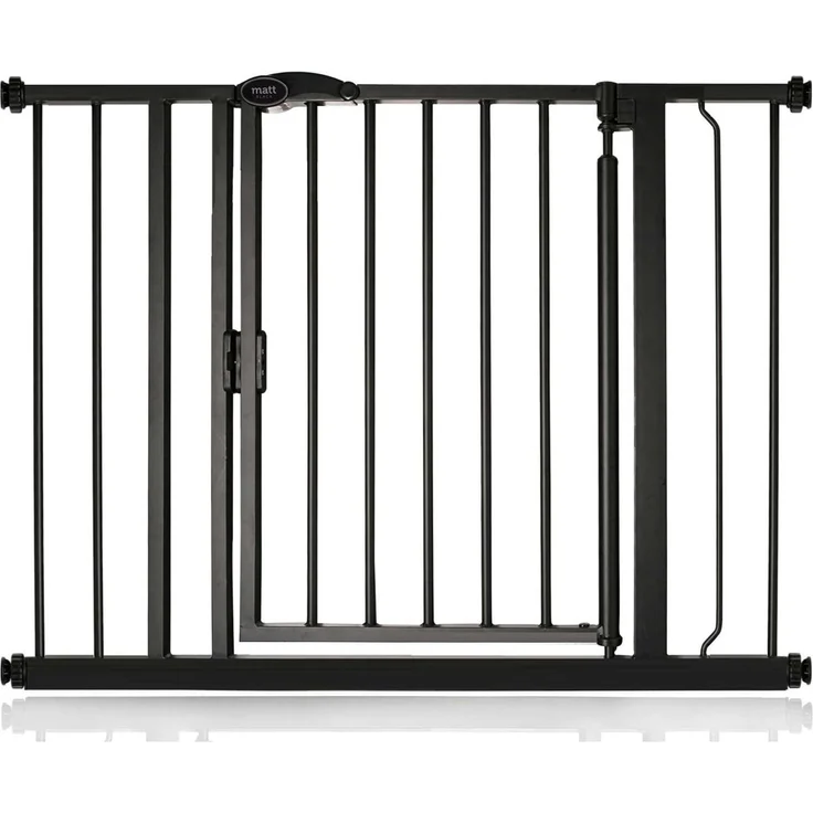 Safetots Druckmontage Selbstschließendes Treppengitter, 96.6cm - 103.6cm, Mattschwarz, Automatisch Schließendes Babygitter, Sicherheitsbarriere für Kleinkinder, Einfache Installation