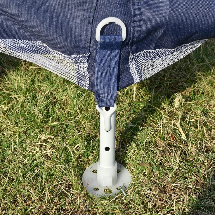 Outsunny Gartenpavillon Pavillon Festzelt Partyzelt wetterfest Zelt mit Moskitonetz Metall + Polyester Blau 3x3 m – Bild 9