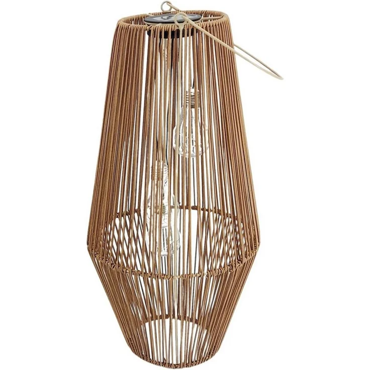 formano LED Tischleuchte Rattan-Optik, LED, Solarbetrieben, Braun, Bänder, H: 54cm – Bild 1