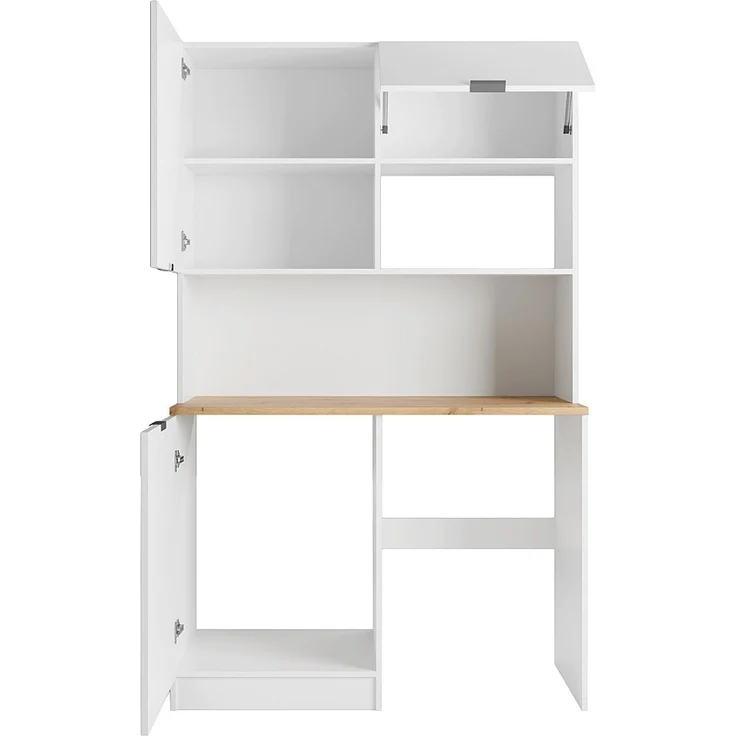 Vente-unique - Multifunktionsmöbel für Küchenzeile & Waschraum - Mit Arbeitsplatte 120 cm - Weiß & Holzfarben - CARMEO – Bild 5