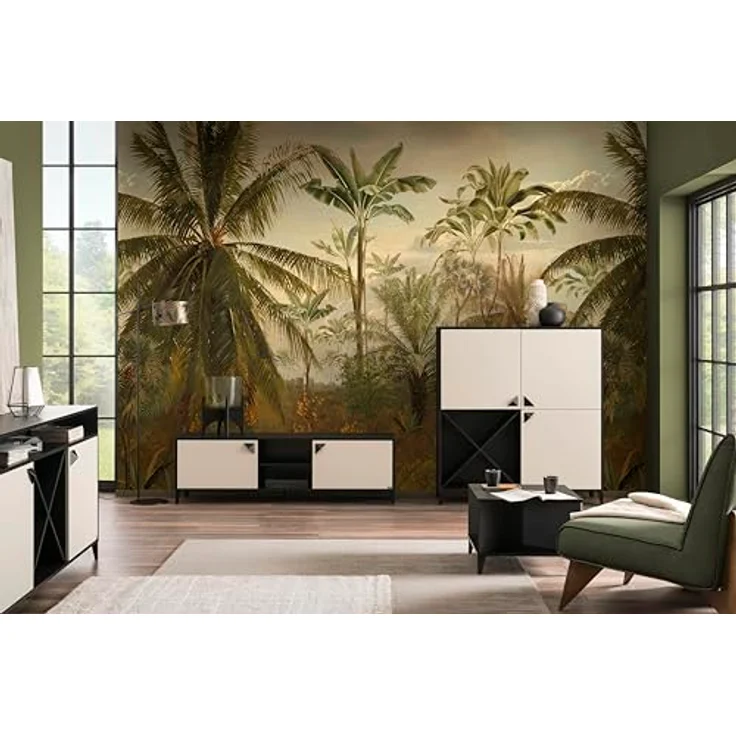 LOOKS by Wolfgang Joop Lowboard Classic, schwarz matt / cremebeige, 160 x 39 x 48,7 cm – Bild 2