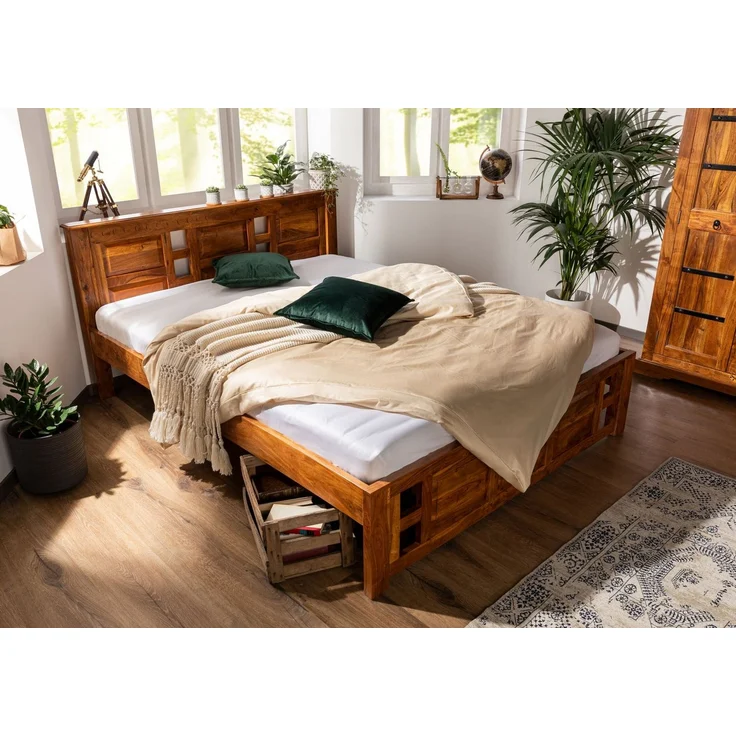Bett Akazie 140x200x90 honig lackiert OXFORD #0251 – Bild 2