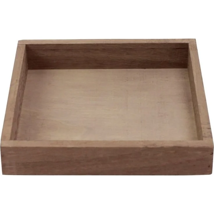 matches21 HOME & HOBBY Dekotablett Tablett Dekotablett quadratisch braun 20x20x3 cm (1 St) – Bild 2