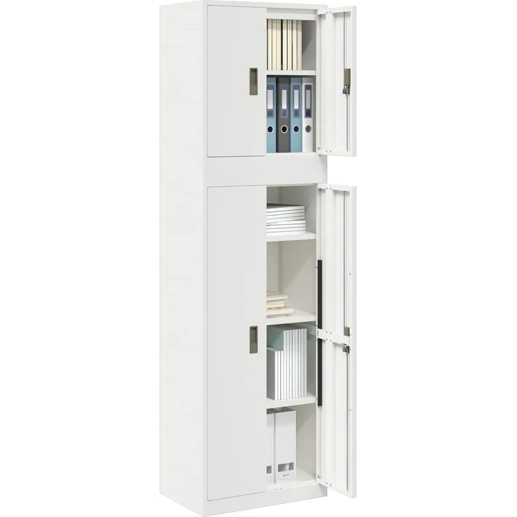 vidaXL Aufbewahrungsschrank 2 stk. 60 x 40 x 210 cm Stahl Abschließbar 3438764 – Bild 3