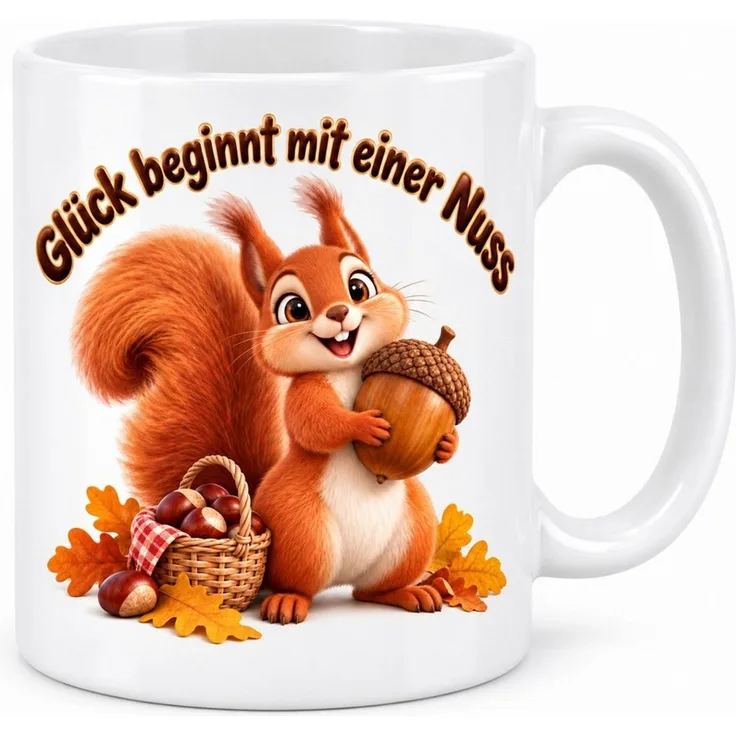 WS-Trend Tasse Herbst Eichhörnchen mit Spruch, Keramik 330 ml, Keramik