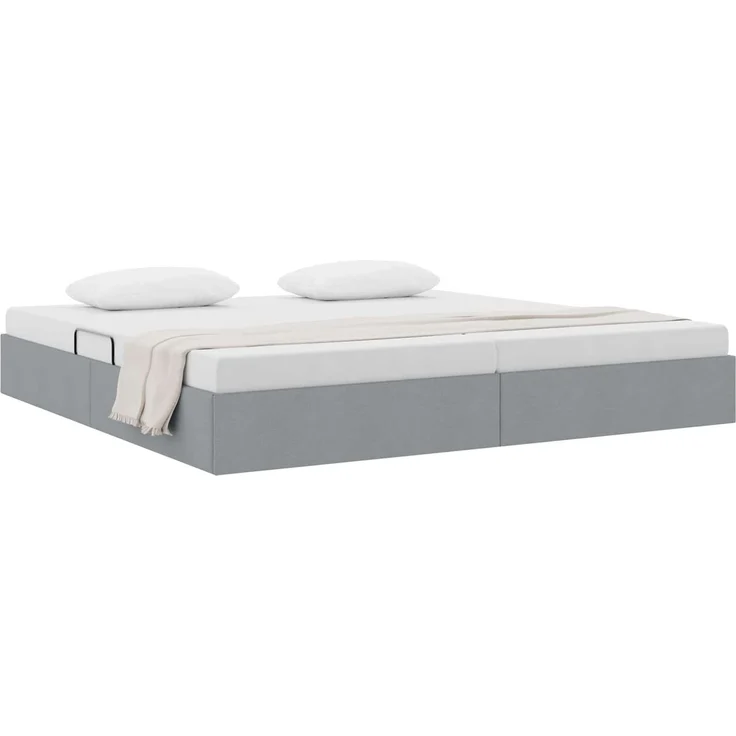 vidaXL Ottoman Bettgestell mit Speicher Hellgrau 200 x 200 cm Stoff 3442844 – Bild 3