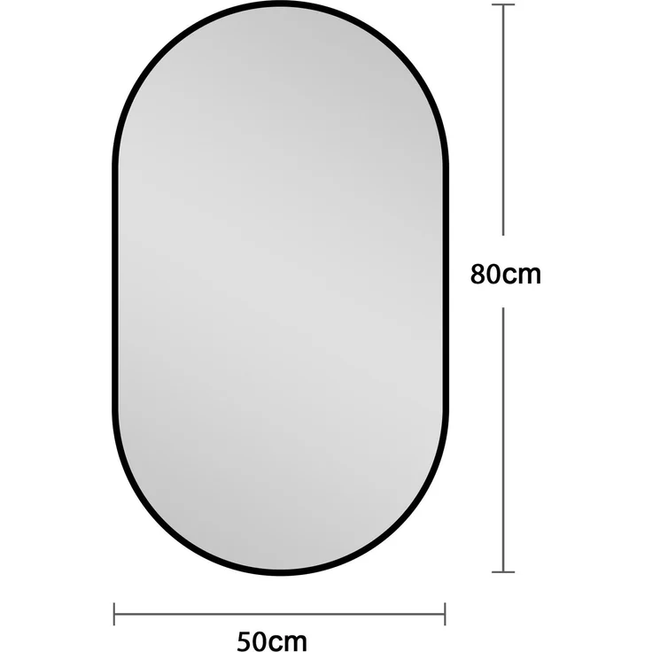 Badspiegel 50x80 cm mit schwarzem Aluminiumrahmen – horizontal oder vertikal montierbar – Bild 4
