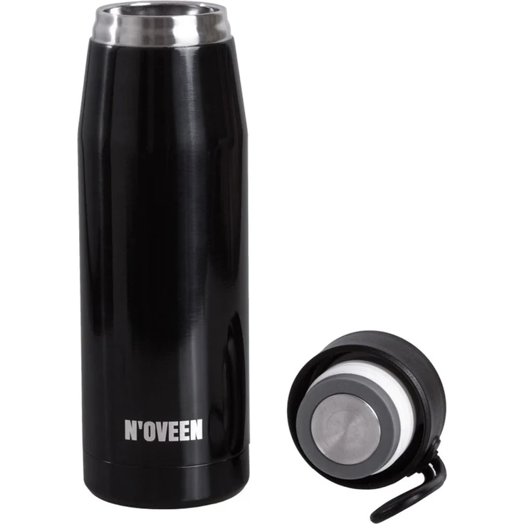 NOVEEN Edelstahl Thermoflasche | 390 ml, Grau – Bild 4
