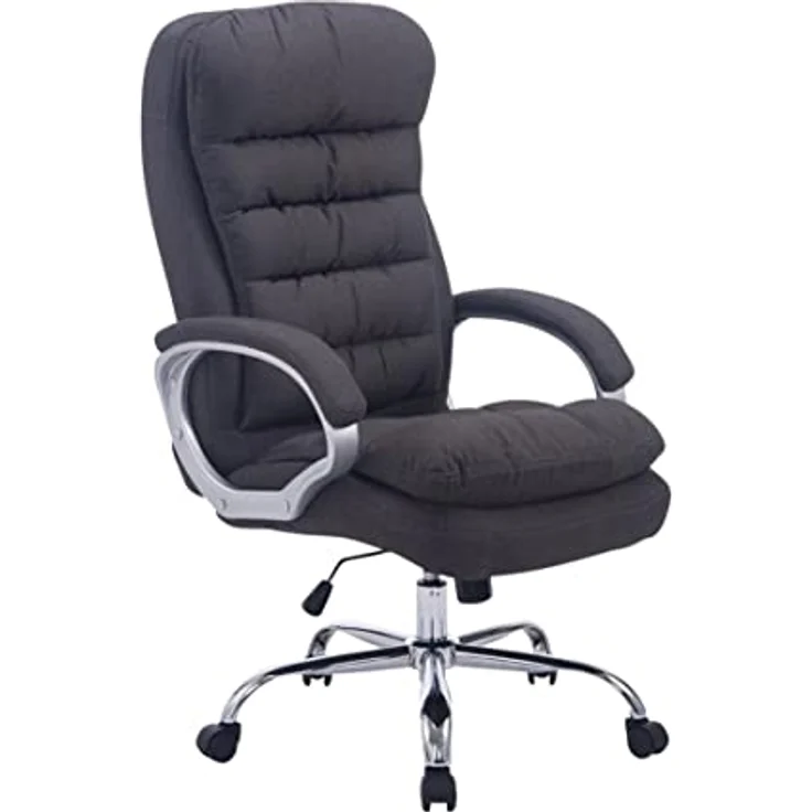 TPFLiving XXL Bürostuhl Vancom, Dunkelgrau, 235 kg Belastbarkeit, ergonomisch, drehbar, Stoffbezug, 77x122x77 cm – Bild 1