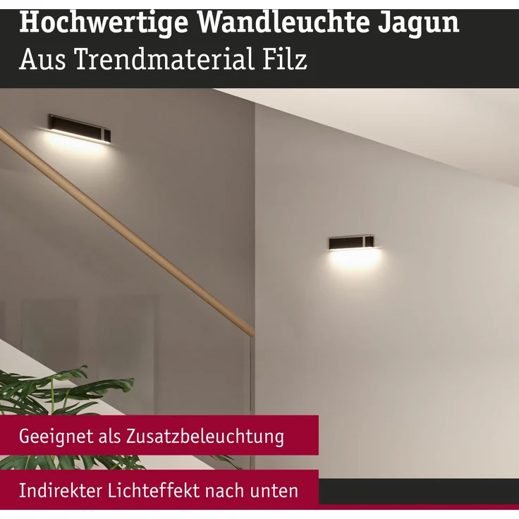 LED Wandleuchte 3-Step-Dim Jagun 2700K 1250lm 230V 18W dimmbar Anthrazit – Bild 2