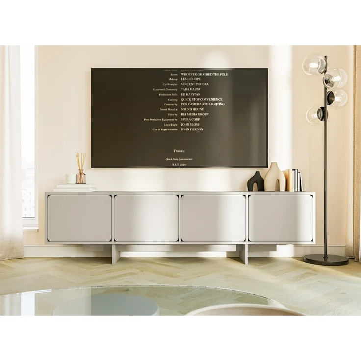 Selsey 'Wuwu' TV-Schrank 4-türig, greige, 55 x 200 x 35 cm – Bild 2